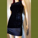 Vintage 90s Banana Republic Black Crushed Velvet Dress Size 2