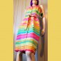 Vintage 90s MOD David Warren Silk Rainbow Striped Dress NWT Size 8