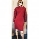 Vintage 80s Rocker Studded Formfit Red Knit Sweater Dress Outlander SZ S