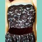 NWT Retro Glam Aqua Beaded Black Lace Overlay Pinup Prom Party Babydoll Mini Dress SZ 6
