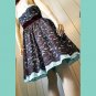NWT Retro Glam Aqua Beaded Black Lace Overlay Pinup Prom Party Babydoll Mini Dress SZ 6