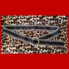 Vintage 80s Black & White Stripes Fabric Adjustable Cinch Belt