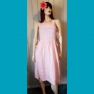Vintage 60s Creations Carla Paris France Baby Pink Linen Sundress NWT XS