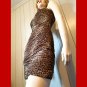 BCBGMaxAzria Leopard Print Curvy Bodycon Ruched Sexiest Designer Mini Dress NWOT S/XS