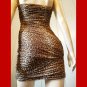 BCBGMaxAzria Leopard Print Curvy Bodycon Ruched Sexiest Designer Mini Dress NWOT S/XS