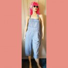 Vintage 90s Embroidered Cats Blue Denim Capri Jumper Overalls Size L Vintage 90s Embroidered Cats Blue Denim Capri Jumper Overalls Size L