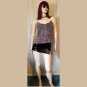Vintage 90s Chiffon Leopard Print Sexy Bettie Page style Camisole Top Size S