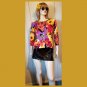 Retro MOD NEON Flower Power Button down Cardigan Sweater Top