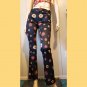 Vintage 90s does 60s Low Rise Flower Power Polyester Hip Hugger Pants SZ S/XS