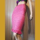 VTG Buffalo David Bitton High Waisted Pink Ruffle Bodycon Pencil Skirt S/M VTG Buffalo David Bitton High Waisted Pink Ruffle Bodycon Pencil Skirt S/M