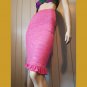 VTG Buffalo David Bitton High Waisted Pink Ruffle Bodycon Pencil Skirt S/M