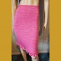 VTG Buffalo David Bitton High Waisted Pink Ruffle Bodycon Pencil Skirt S/M