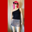 Vintage Y2K Cold Shoulder “O” Ring Sexy Black Stretchy Top Size M Vintage Y2K Cold Shoulder “O” Ring Sexy Black Stretchy Top Size M