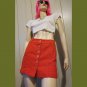 Vintage Mod Retro 90s does 60s Orange Button down GO GO Mini Skirt by PARAMETER S.