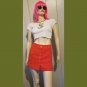 Vintage Mod Retro 90s does 60s Orange Button down GO GO Mini Skirt by PARAMETER S.