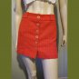 Vintage Mod Retro 90s does 60s Orange Button down GO GO Mini Skirt by PARAMETER S.