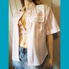 Vintage 80s Pinstripes Cool Casual Button down Cotton Shirt Size M
