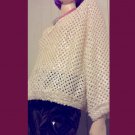 Vintage 70s Boho Peek-a-boo Creamy Crochet Irredescent Sequins GLAM Hippie Girl Sparkle Top XL XXL+ Vintage 70s Boho Peek-a-boo Creamy Crochet Irredescent Sequins GLAM Hippie Girl Sparkle Top XL XXL+