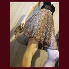Vintage 80s Sheer Chiffon Leopard Print Circle Skirt Mini Skirt S/XS