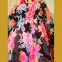 Vintage 70s Psychedelic MOD Neon Flower-Power Chiffon Maxi Dress Gown S
