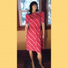 Vintage 80s Pink Candy Stripes Puff Sleeve Dress Size M Vintage 80s Pink Candy Stripes Puff Sleeve Dress Size M