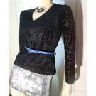 Vintage 90s RAMPAGE Black Flocked Velvet GOTHIC Top Size M JRS Vintage 90s RAMPAGE Black Flocked Velvet GOTHIC Top Size M JRS