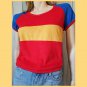 Vintage 70s Funky Colorblock Terrycloth Shirt Size M