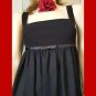 Retro Goth Gal Sheer Black Chiffon Overlay Babydoll Party Mini Dress SZ 10