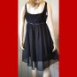 Retro Goth Gal Sheer Black Chiffon Overlay Babydoll Party Mini Dress SZ 10