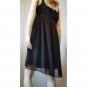 Retro Goth Gal Sheer Black Chiffon Overlay Babydoll Party Mini Dress SZ 10