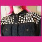 Ultimate Vintage 80s PUNK Atomic Space Age MOD Black Denim Jacket Studded with Mirrors wOw!
