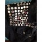 Ultimate Vintage 80s PUNK Atomic Space Age MOD Black Denim Jacket Studded with Mirrors wOw!