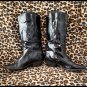 TRASHED DESTROYED VTG 80s CHILIS Rockabilly Punk Cowgirl Black PVC Cowboy Boots Sz 8