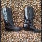 TRASHED DESTROYED VTG 80s CHILIS Rockabilly Punk Cowgirl Black PVC Cowboy Boots Sz 8