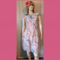 Vintage 90s Pastel Watercolor Floral Chantilly Lace Party Dress Size S