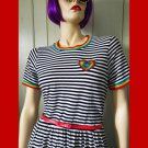 HOT TOPIC PUNK LOLITA Black & White Stripes Rainbow Mini Dress Size M
