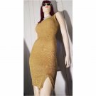 Vintage 90s XOXO Metallic Gold Lurex Glitter Bodycon Ultimate SEXY Dress S/XS