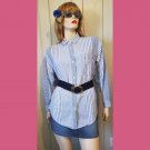 Vintage 90s Blue & White Stripes Casual Buttondown Denim Shirt S/M Vintage 90s Blue & White Stripes Casual Buttondown Denim Shirt S/M