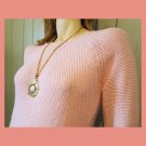 Vintage Boho Y2K Baby Pink Textured Knit Tunic Sweater Size M