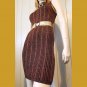 80s DISCO GLAM Copper Metallic SEXY Formfit Mini Sweater Dress M. vintage vamp