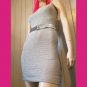 Vintage 80s Disco Diva Silver Metallic Glitter Sexy Body-con Lurex Mini Dress