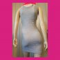 Vintage 80s Disco Diva Silver Metallic Glitter Sexy Body-con Lurex Mini Dress