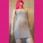 Vintage 80s Disco Diva Silver Metallic Glitter Sexy Body-con Lurex Mini Dress
