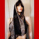 Jeffrey Lawrence Vintage 90s Glam Velvet Leopard Print Scarf