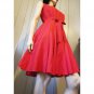 Calvin Klein Retro Red Fit & Flare Full Circle Skirt Party Dress P/S