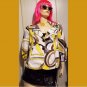 TRIBAL Psychedelic Print FUNKY MOD Retro Button down Blazer Size 8