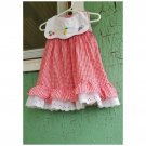 A Tiny Tots Original Vintage Little Girl’s Gingham Embroidered Ruffle Circle Skirt Dress Size 2