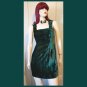 Vintage 80s Vamp Emerald Green Velvet Glam Form-fit Minidress S/XS