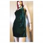 Vintage 80s Vamp Emerald Green Velvet Glam Form-fit Minidress S/XS