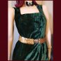 Vintage 80s Vamp Emerald Green Velvet Glam Form-fit Minidress S/XS
